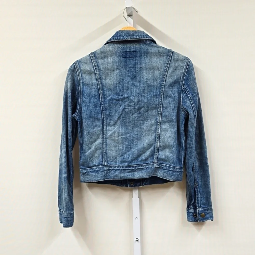 Current Elliott Kids The Snap Jacket Wishing‎ Well Destroy Denim Blue 4002-0001